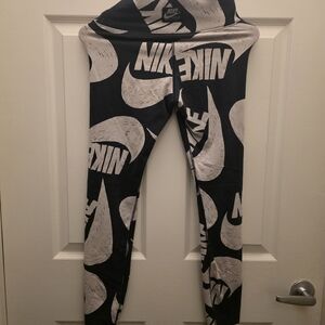 Nike Kids Black and White Leggings